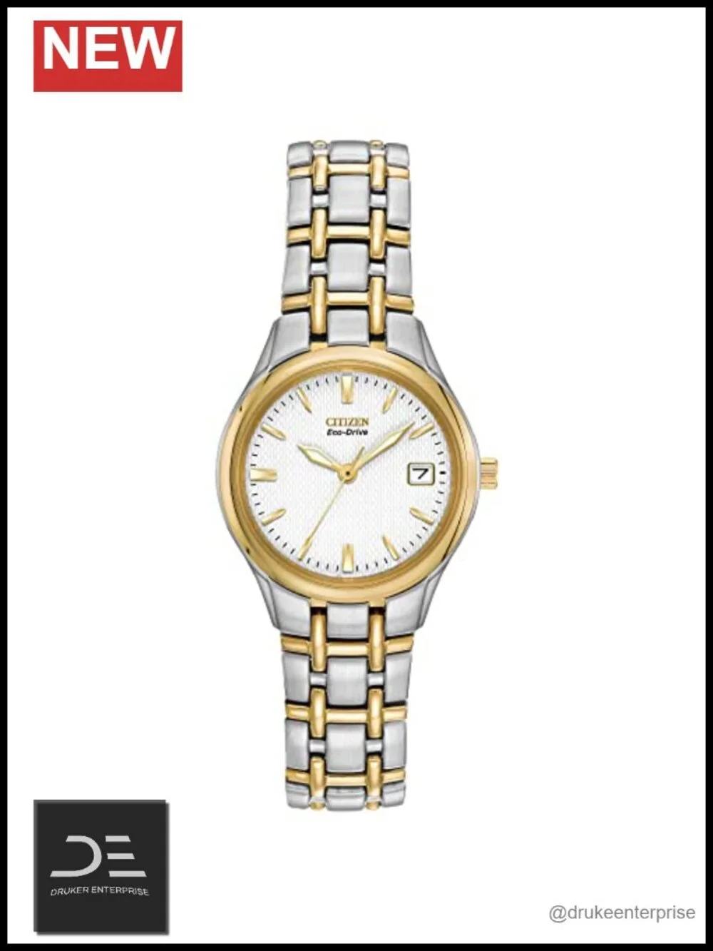 Eco-Drive Two-Tone Stainless Steel Watch with Date